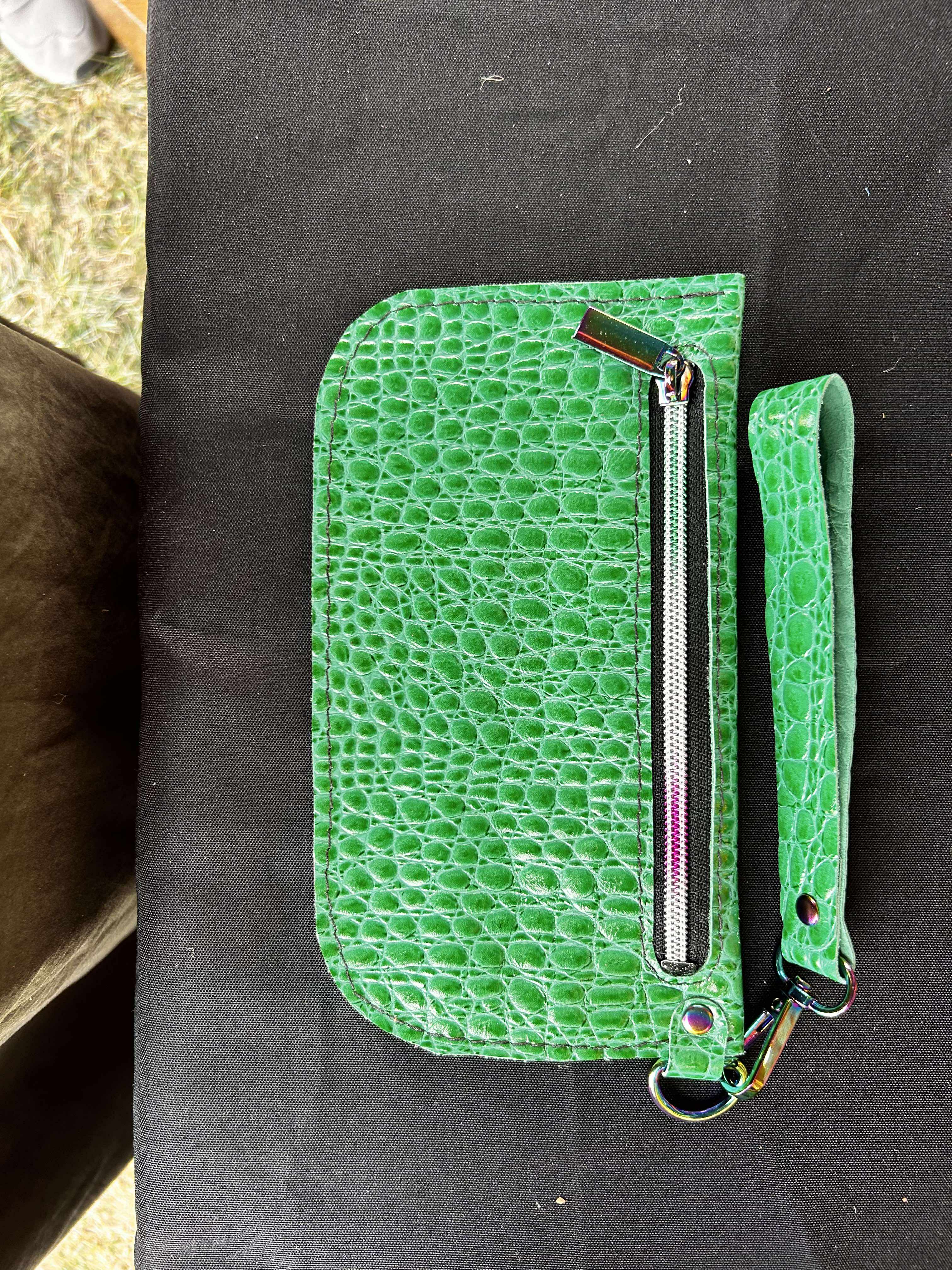 Green Croc Purse