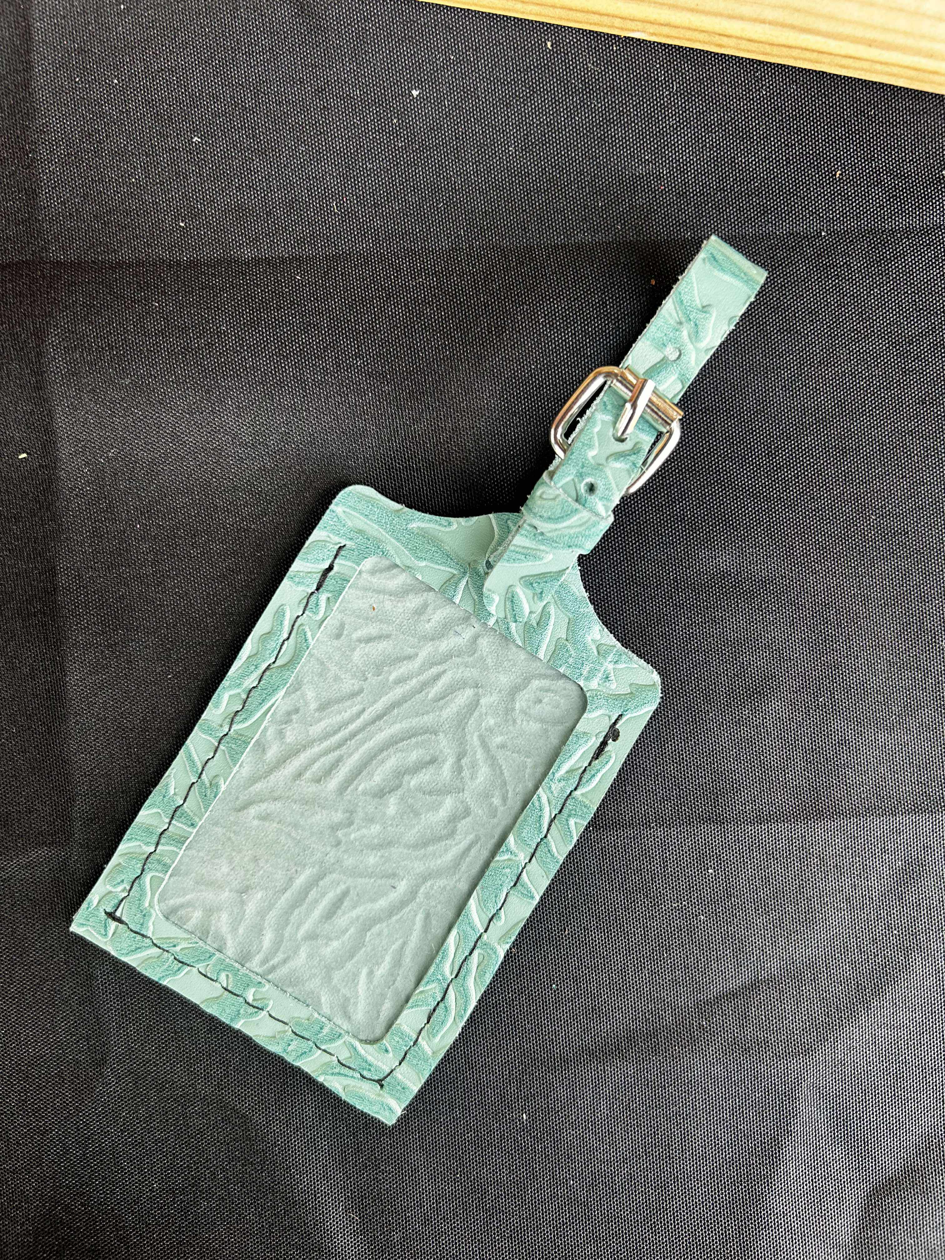 Embossed Blue Luggage Tag